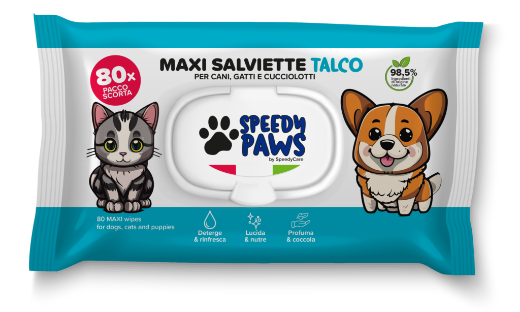 Maxi salviette Speedy Paws talco