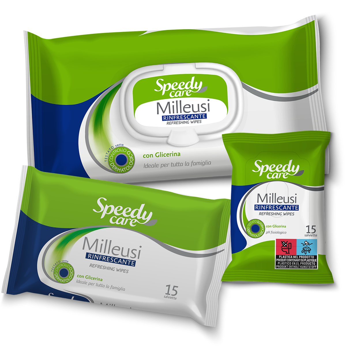 Salviette milleusi rinfrescanti Speedy Care gruppo