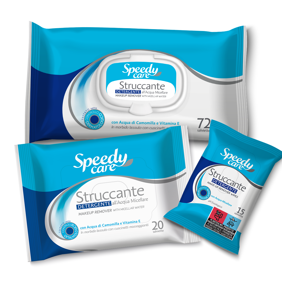 Salviette struccanti detergente all'acqua micellare gruppo