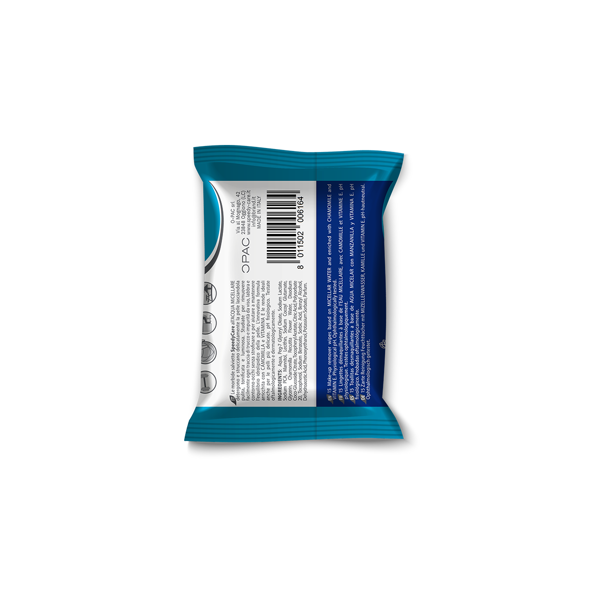 Salviette struccanti detergente all'acqua micellare retro formato mini